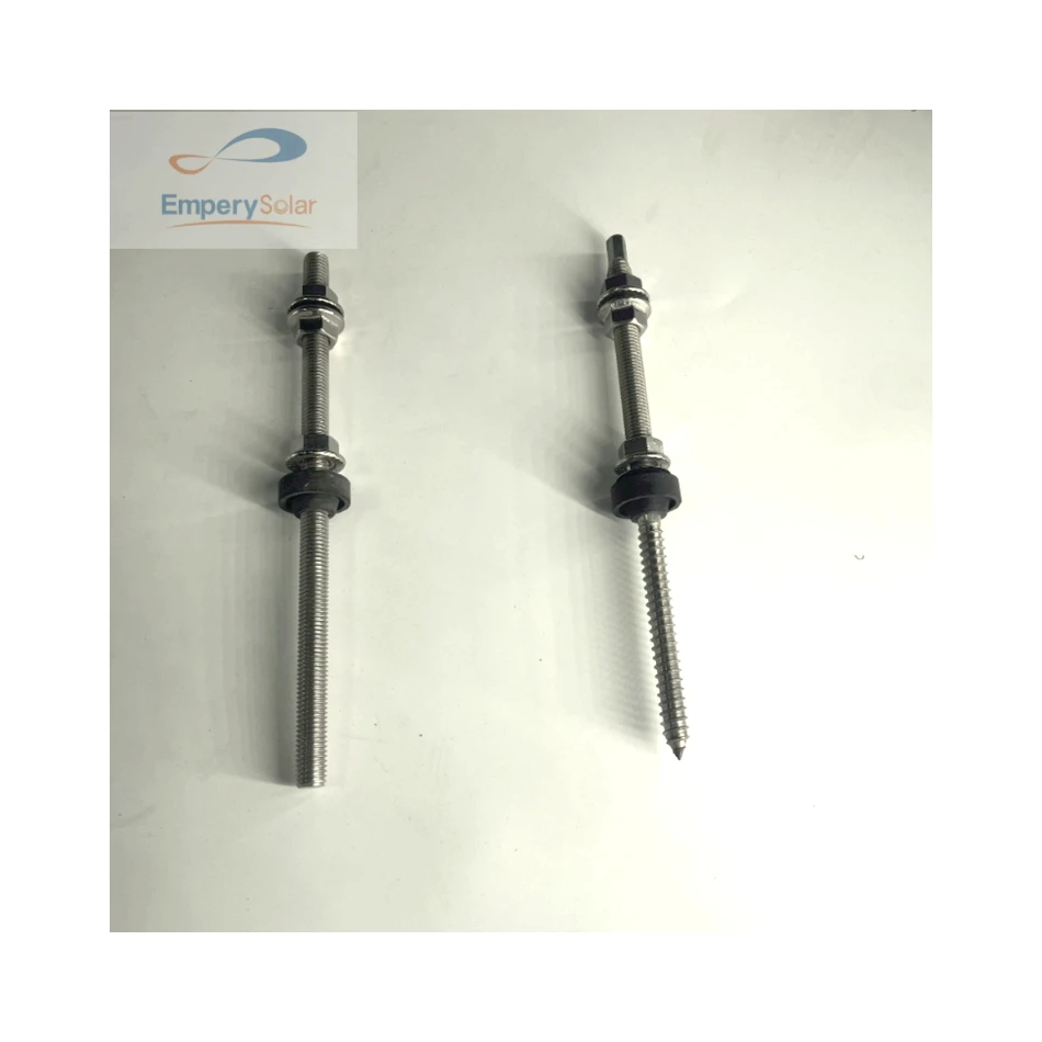 Recommended by seller AL6005-T5 fastener manufacturer standard L-feet hanger bolt for roof mounting system