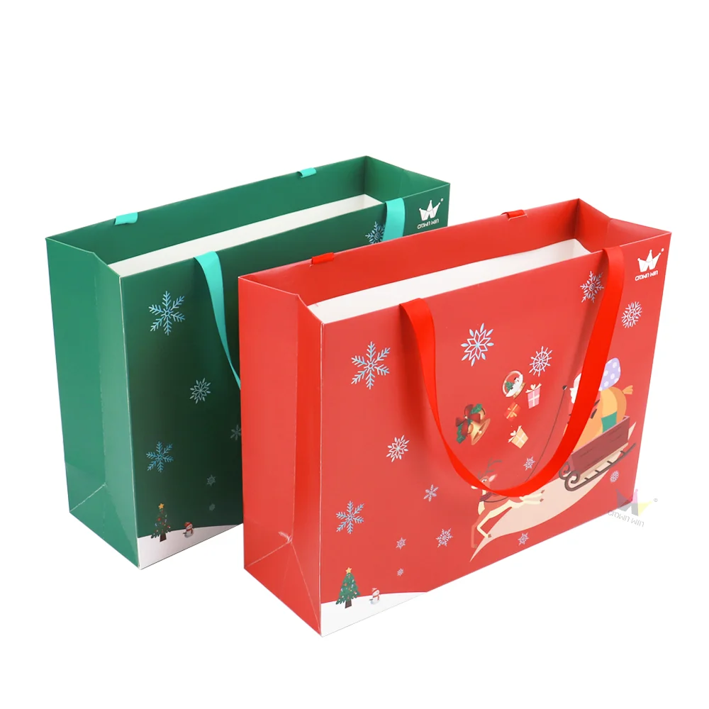 Recycled Custom Cardboard Luxury Gift Paper Bags And Boxes With Handle For Shopping Bag With Your Own Logo