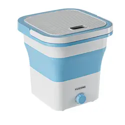 Mini Portable Bucket Washer Foldable Washing Machine with Soft Spin Dry and Drainage Pipe