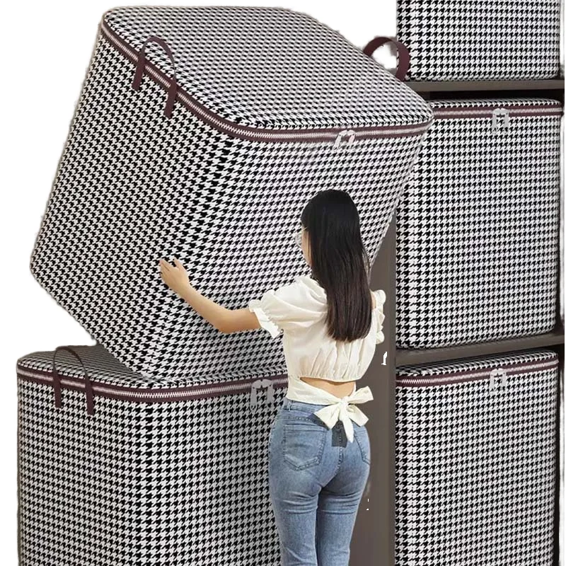 Hot Sale Modern round Storage Box Plastic Fabric Bag for Bedroom Quilts and Clothes Injection Technique