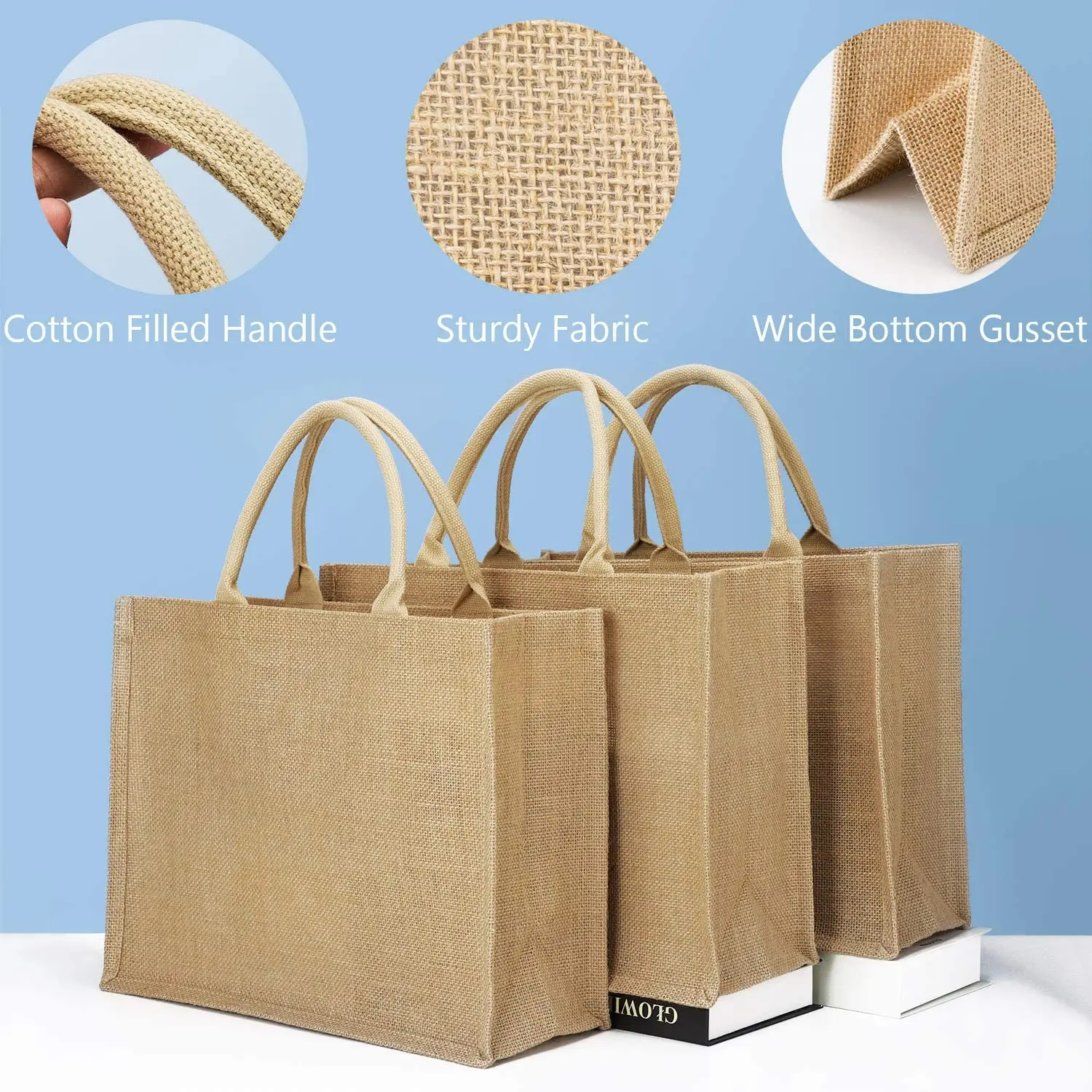 Eco Friendly Jute Bag OEM Customized printing tote bag with inner lamination