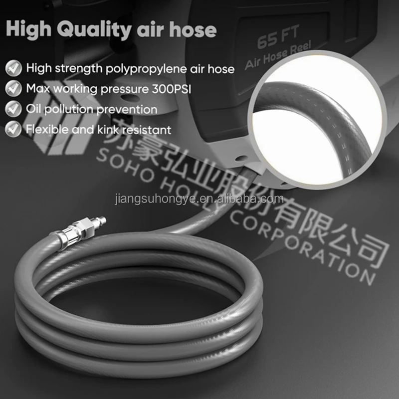 New 100ft Air Hose Auto Rewind Wall Mountable 30 Meter Compact Air Hose Reel 30M Automatic Retractable Pipe Roller Air Hose Reel