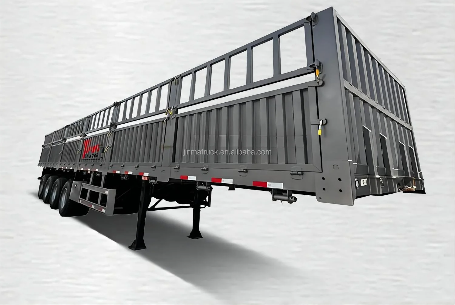 JINMA 3 Axles Heavy Cargo Transport Side Fence Semi Trailer Fence Truck Trailer For Guyana