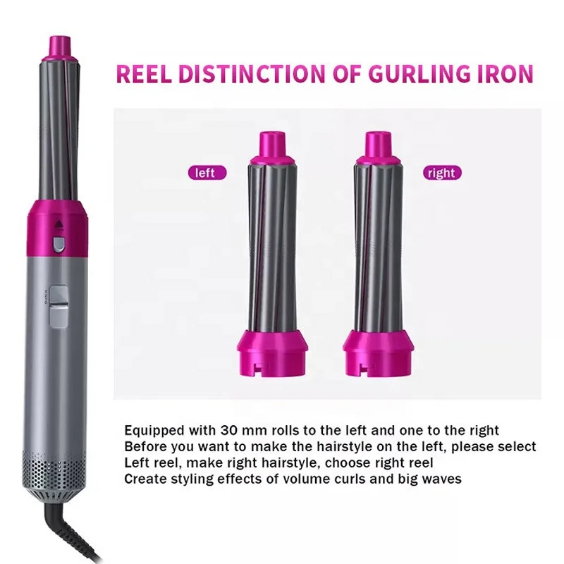 Hair Styler Electric Hair Dryer Brush Professional Complete Styler Hot Air Brush Wrap Styler Plastic 2024 New Trend 5 In 1
