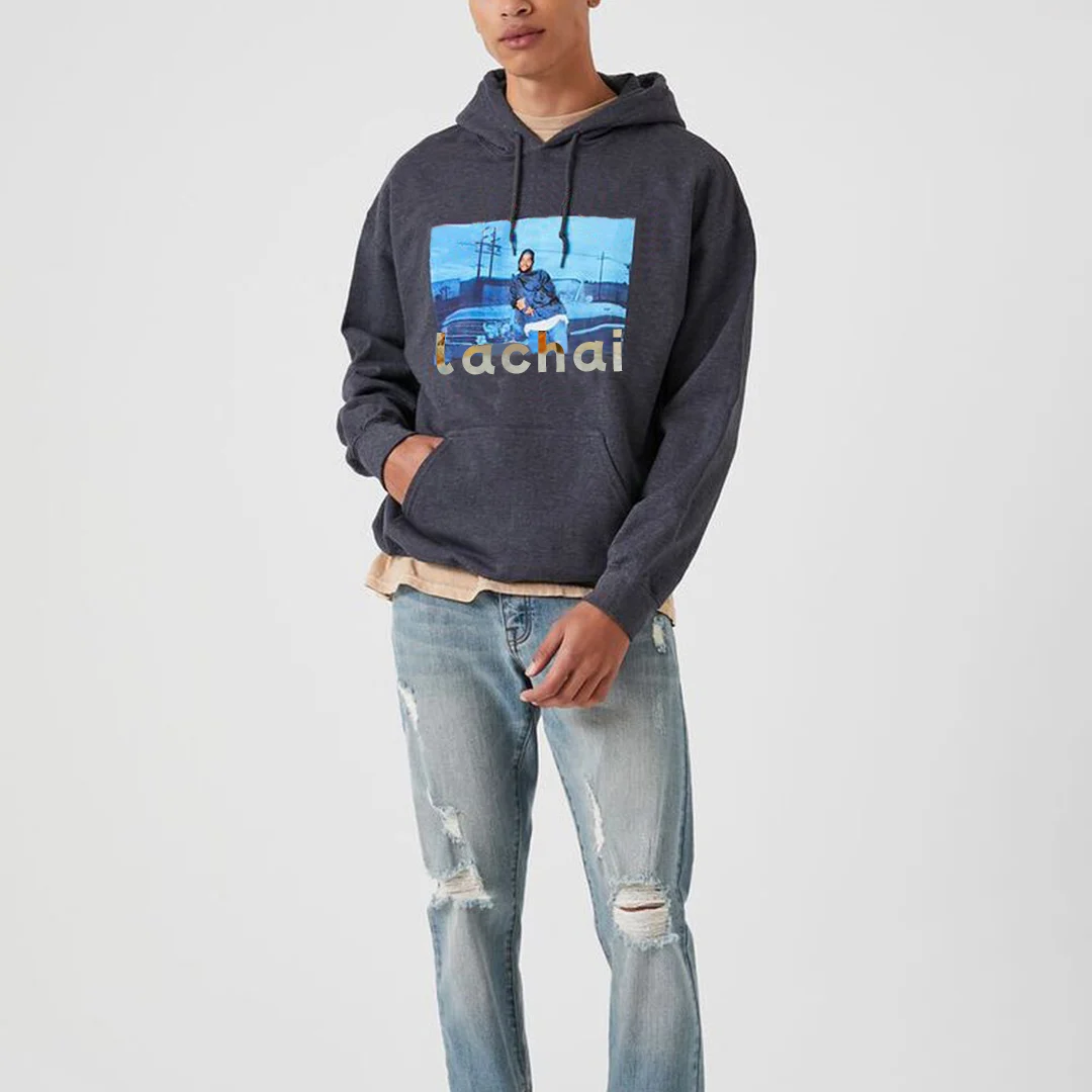 custom Breathable Cartoon Men Terry Windproof Printed Sustainable Hoodies