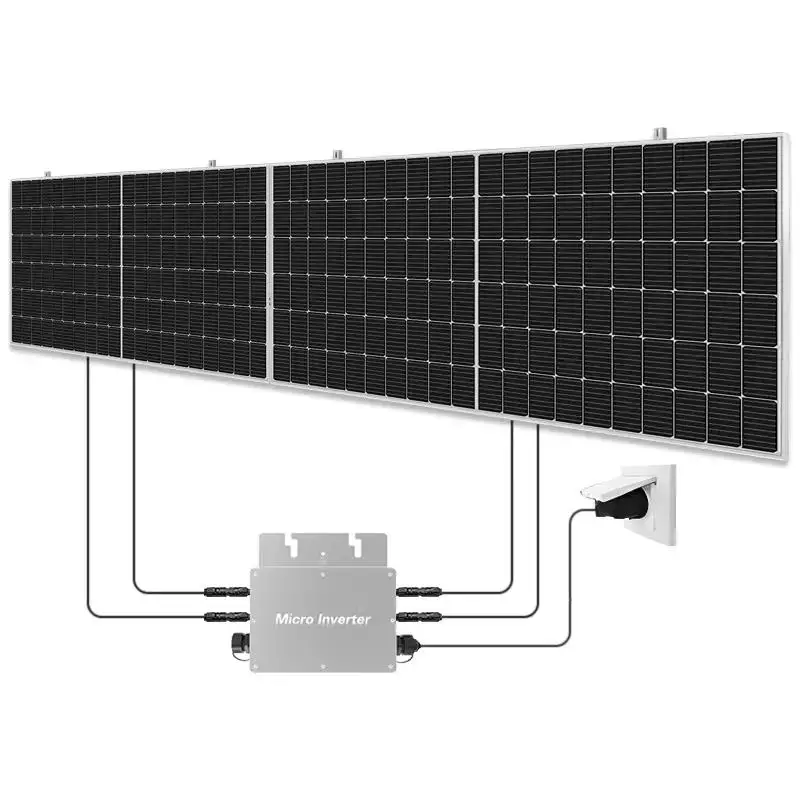 FOTOVO Small Balcony power plants solar system 600w easy solar Kits Micro Inverter with Flexible Solar photovoltaic Panels