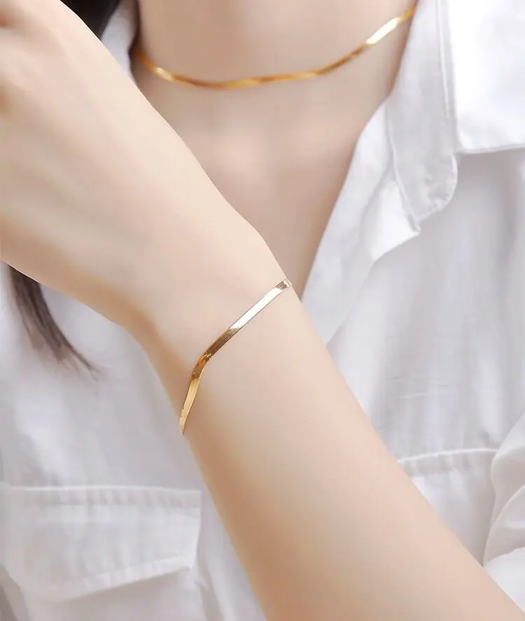 Classic Adjustable 2.1mm Italy Silver Chain 925 Sterling Silver Snake Herringbone Necklace 2.1mm