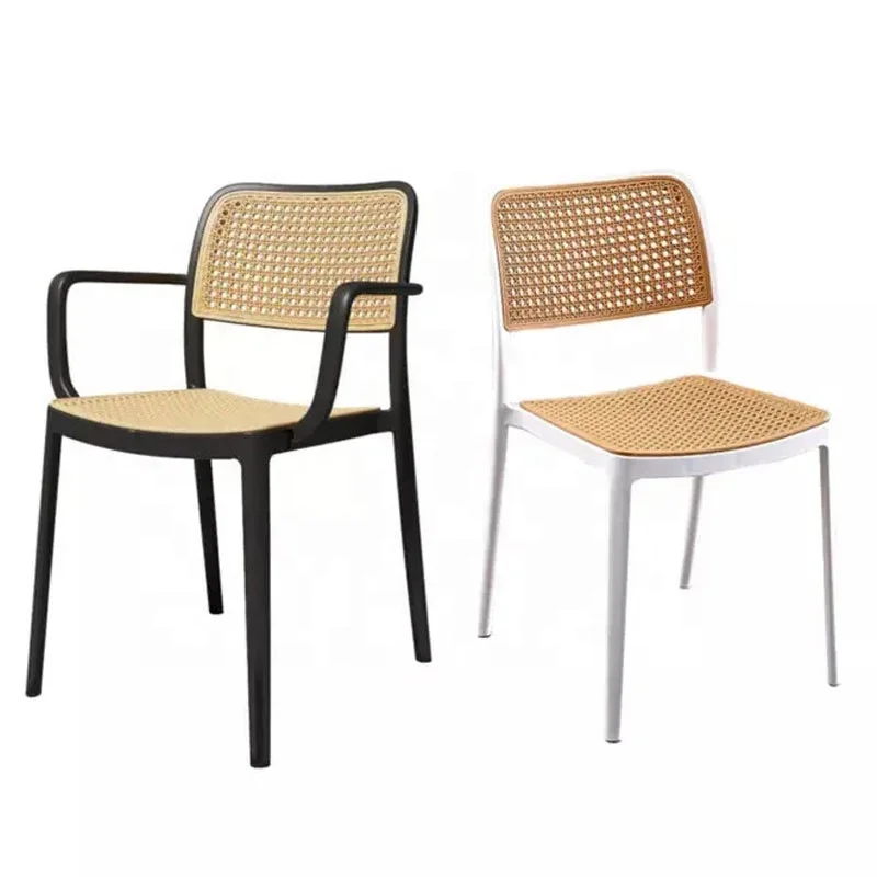 Factory Cheap Rattan Furniture Dine Chairs Outdoor Garden Furniture Plastic PP Rattan Leisure Dinning Armchairs Cheap Plasti