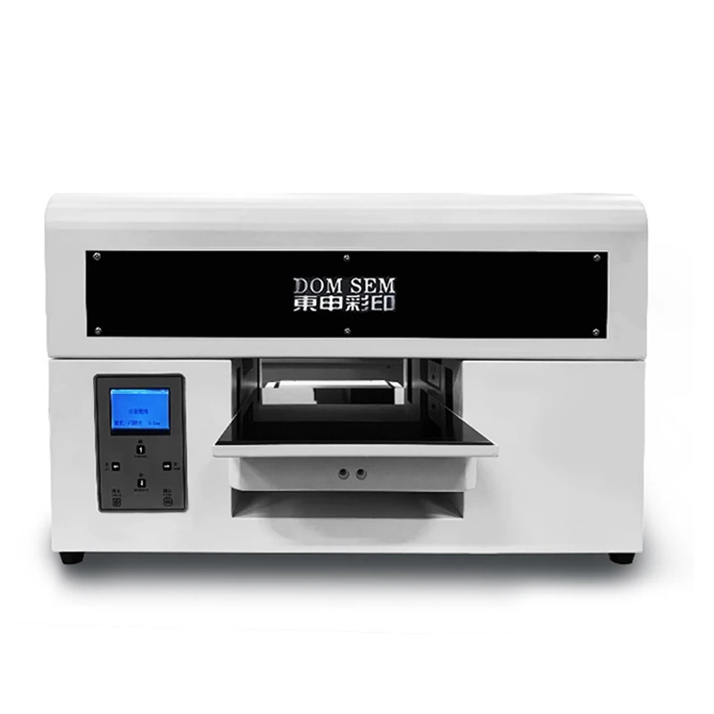 DOMSEM Uv Printer A4 Phone Case Glass Ceramic Acrylic 3d embossing printer machine Printing Uv Flatbed Printer business ideas