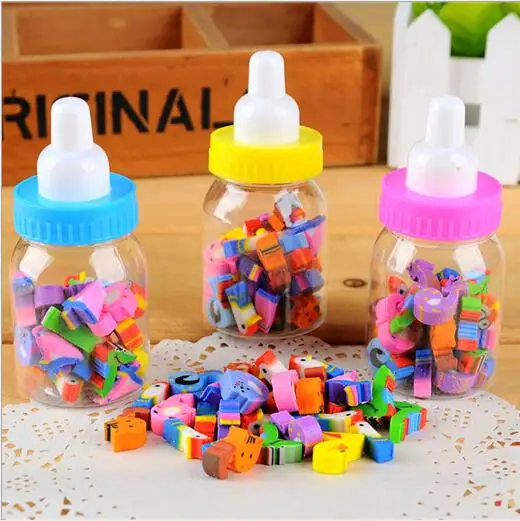 Cute Feeding-Bottle Rubber Erasers Durable Animal Pencil Eraser Students Stationery School Supplies For Children Kids