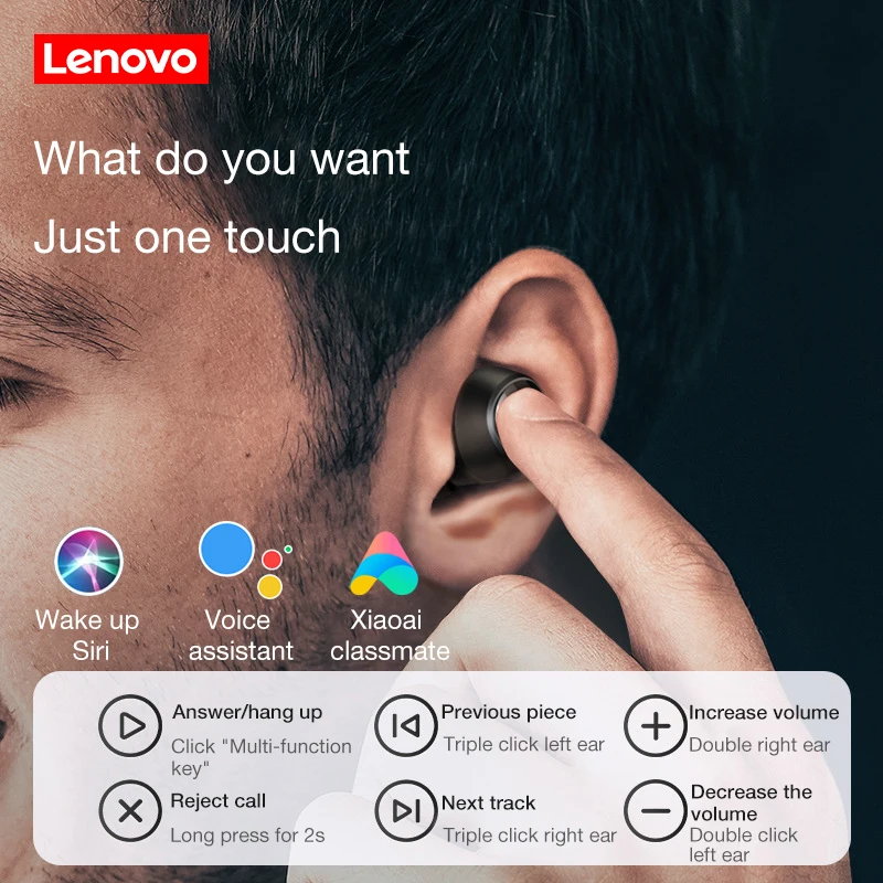 Original Lenovo LP8 Wireless Earphone TWS Gaming Headphone   LED Display HIFI Stereo Sport Headset Waterproof Earbuds With Mic