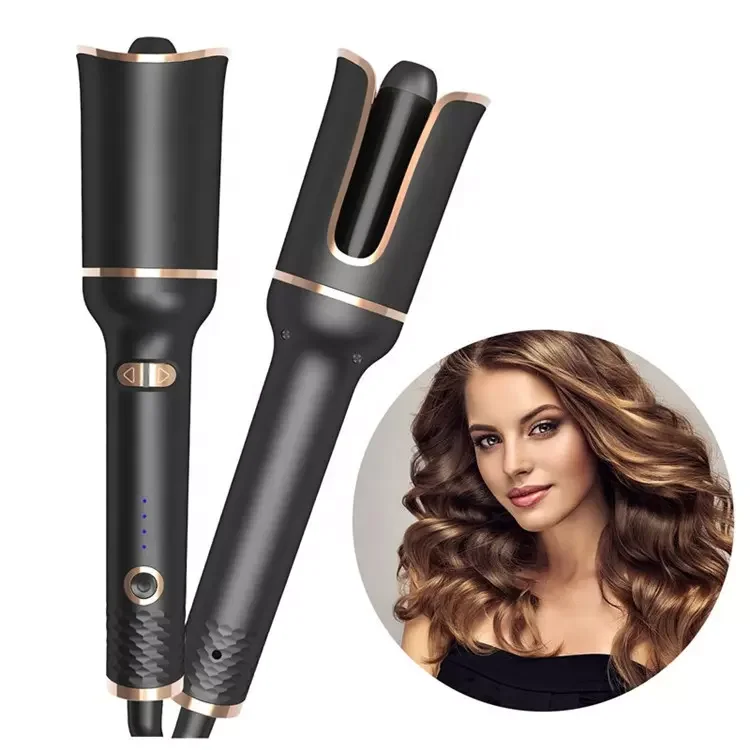 LCD Display Curling Iron Wand Ceramic Infrared Hair Curler Fast Heating Auto Shut-Off Spin Iron for Hair Styling