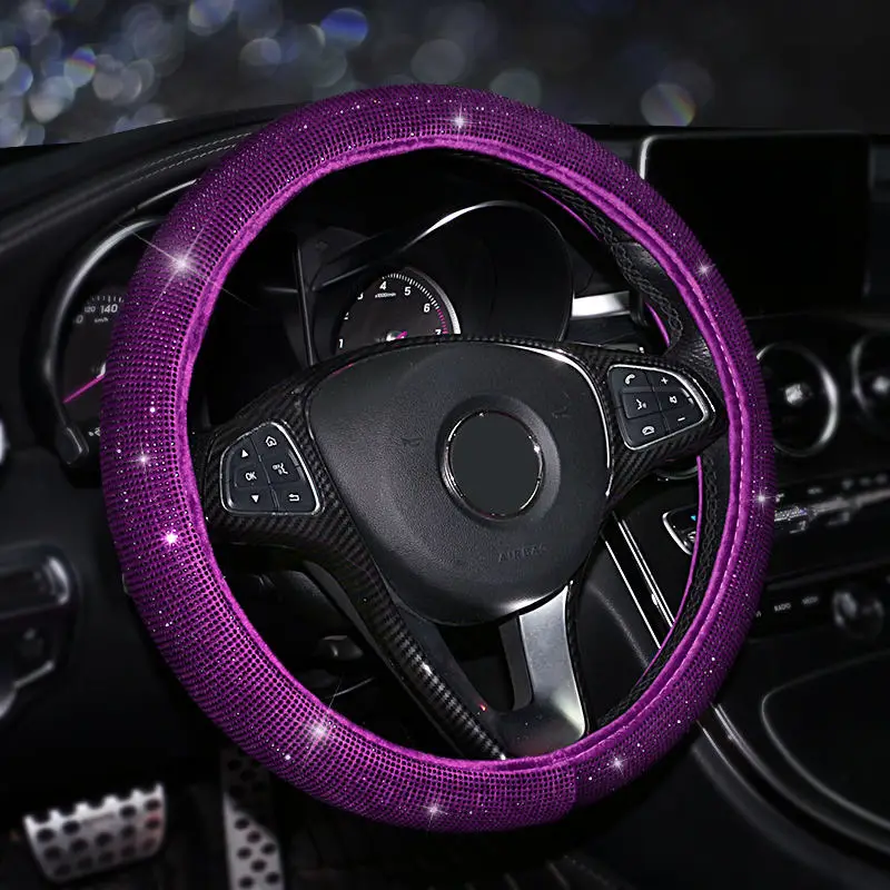 Top Selling Shiny Bling Car Steering Wheel Cover Universal Decoration Ring with Multi colors