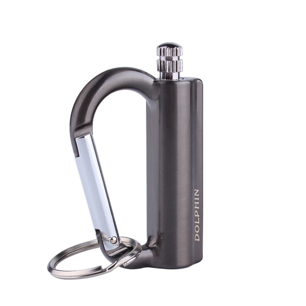 Wholesale match lighter with hook outdoor refillable kerosene oil keychain lighter
