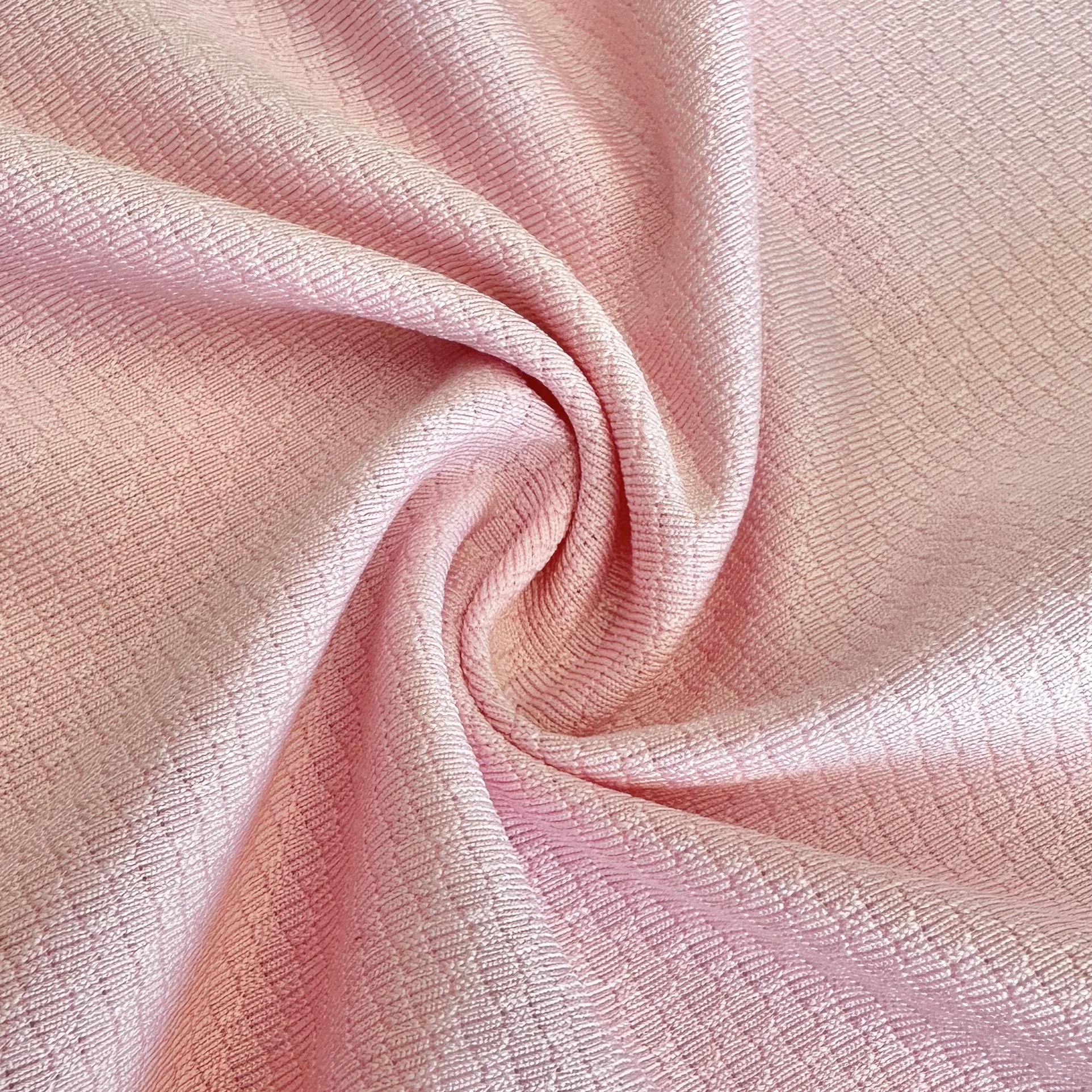 Stock dri fit fabric manufacturers pink polyester spandex dobby texture 4 way stretch jersey fabric for yoga pants