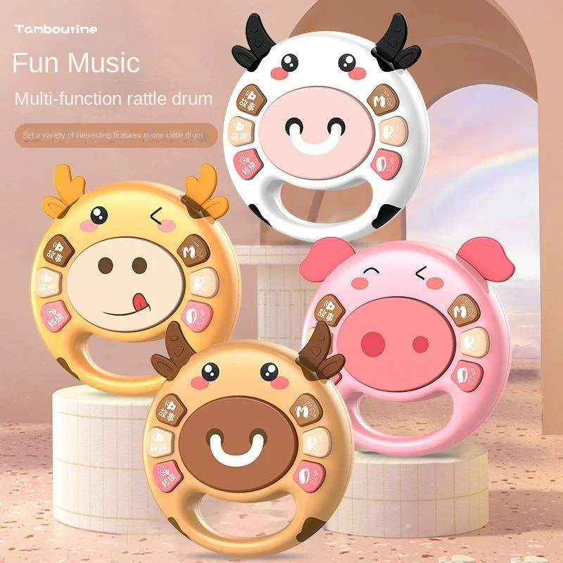zhiqu Baby toys hand beat drum rattle grasp early education education multi-functional music clap music 0~3 years old