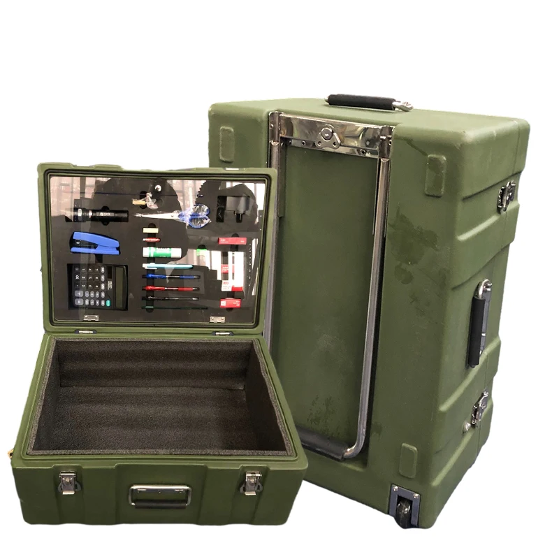 LLDPE Hard Plastic Equipment Rotomolding Transport Carry Case With Foam