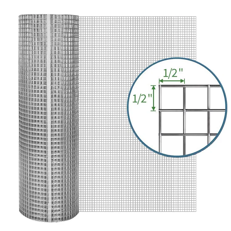 USA hot sale 1/2 inch 36 x 100 ft Hot Dipped Galvanized After Welded Wire Mesh Roll 19 Gauge Hardware Cloth Welded Wire Fencing