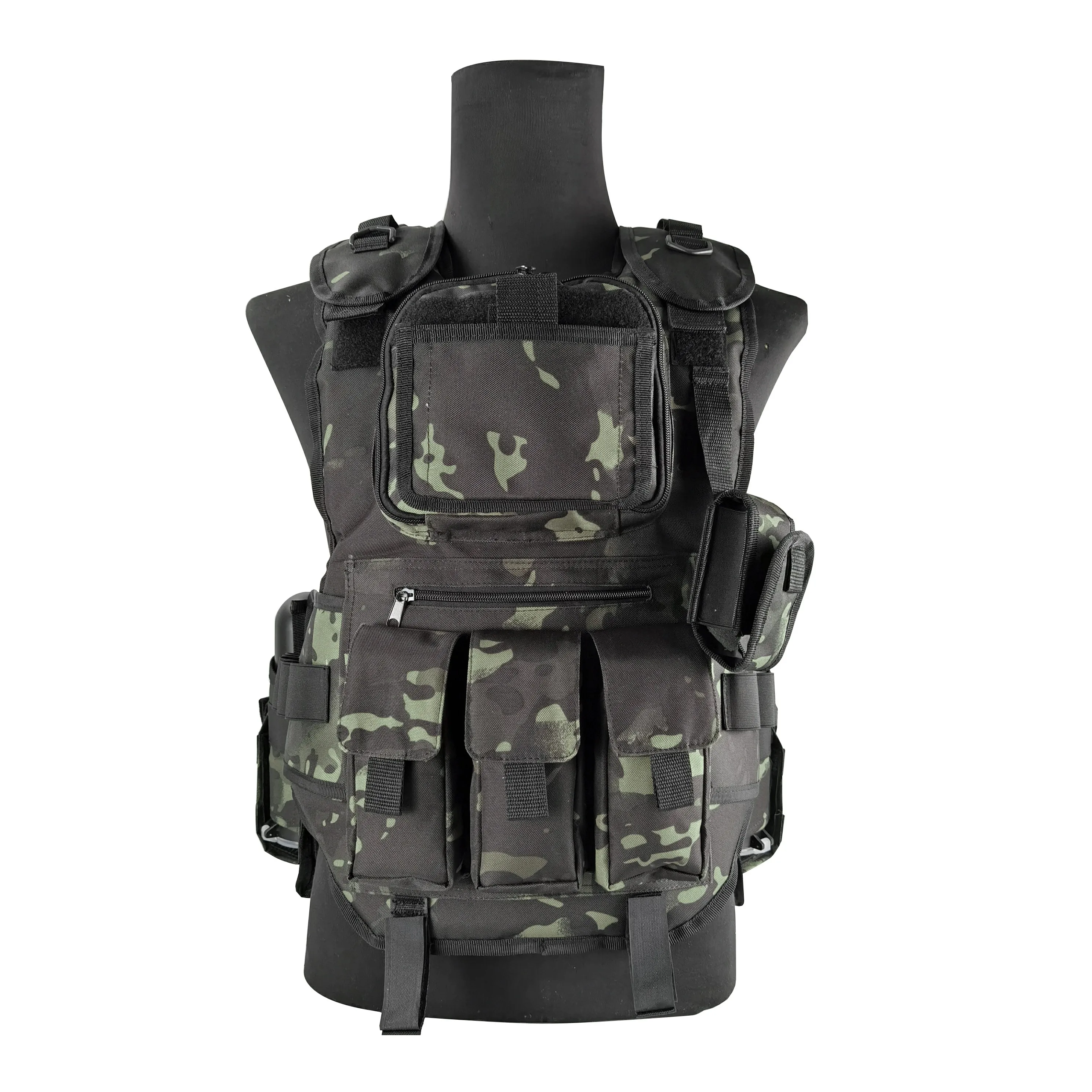 Paintball DELUXE TACTICAL VEST Tactical outdoor Vest RADIO POUCH HYDRATION TUBE HOLDERS MOVEABLE 4+2 VERTICAL HARNESS