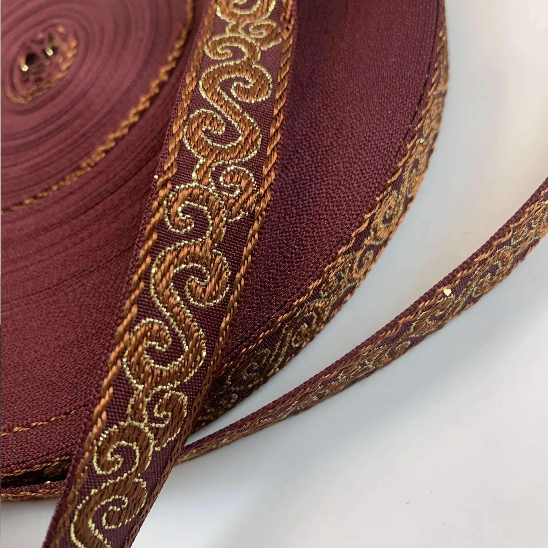 Custom Wholesale Ethnic style jacquard embroidery ribbon Polyester strap webbing for Han Chinese Clothing belt accessories
