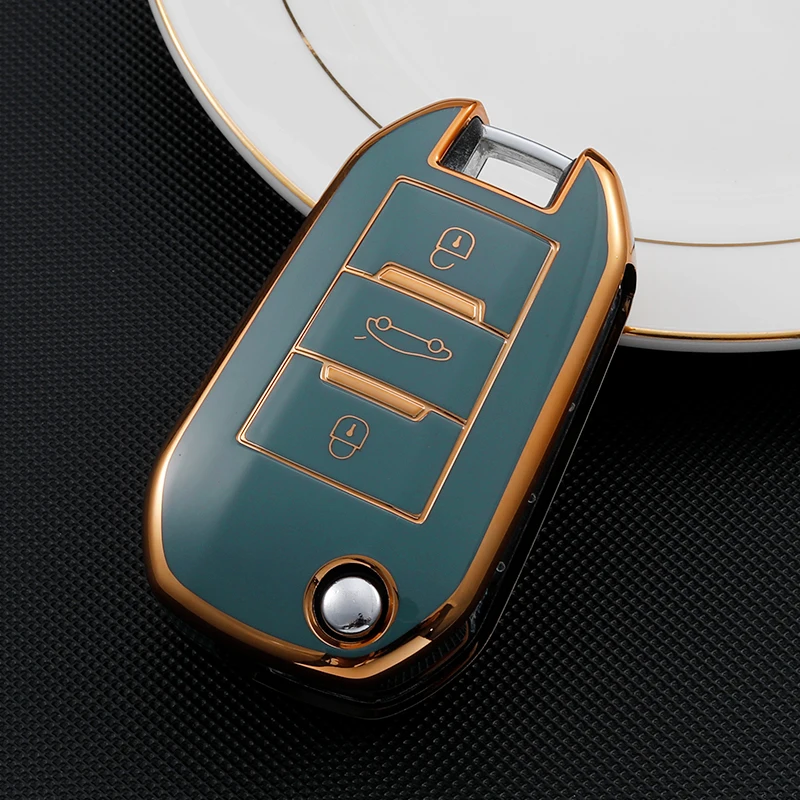 For Peugeot 3008 For Citroen C4 CACTUS C5 C3 C4L Remote Car Key Shell Case TPU Cover Bag
