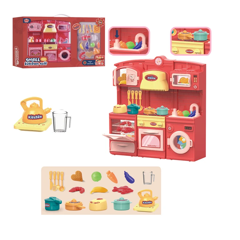 2020 hot girl play house cooking game mini plastic kitchen toy set