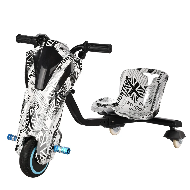 Adjustable length mini drifting bike for kids with SD card plug in