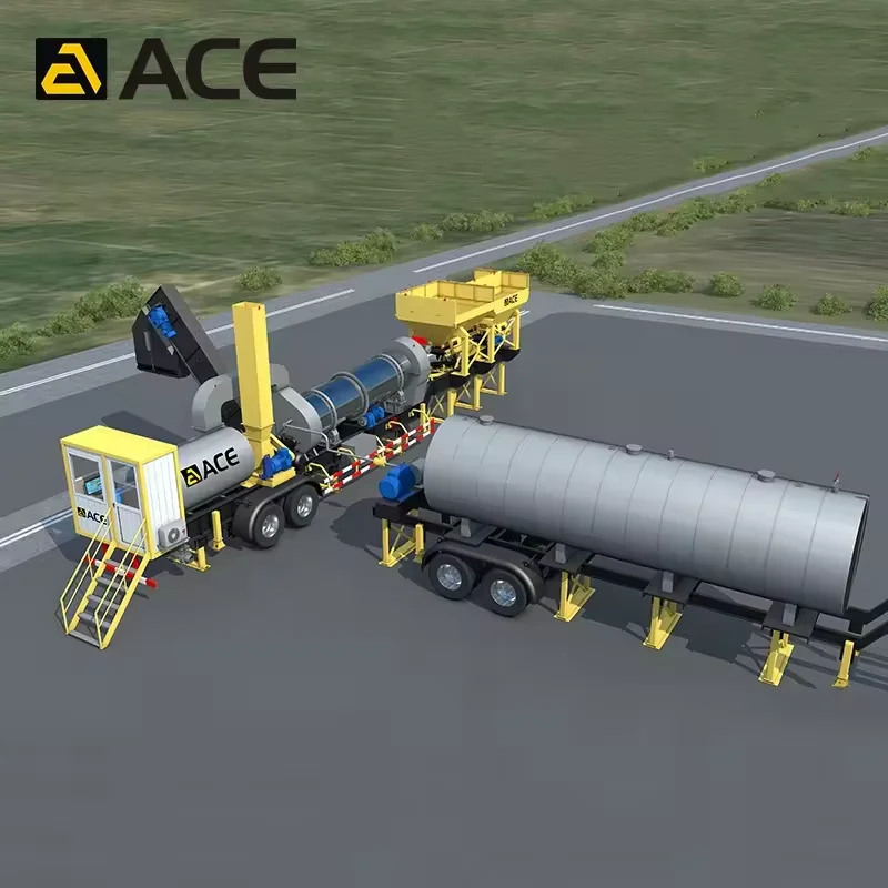 Iap40 40t/h Asphalt Mobile Plant Portable Asphalt Drum Mix Plant Large Concrete Batch Mixing Plant 9 Drums Low Prices For Sale