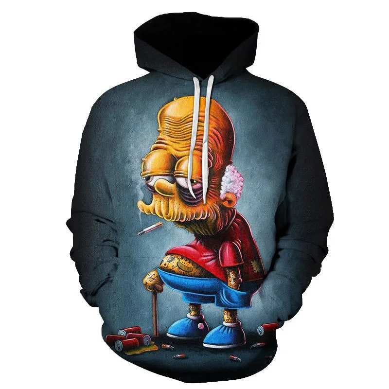 digital printing simpsons hoodie anime hoodies men cheap wholesale hoodies sudaderas de los simpson