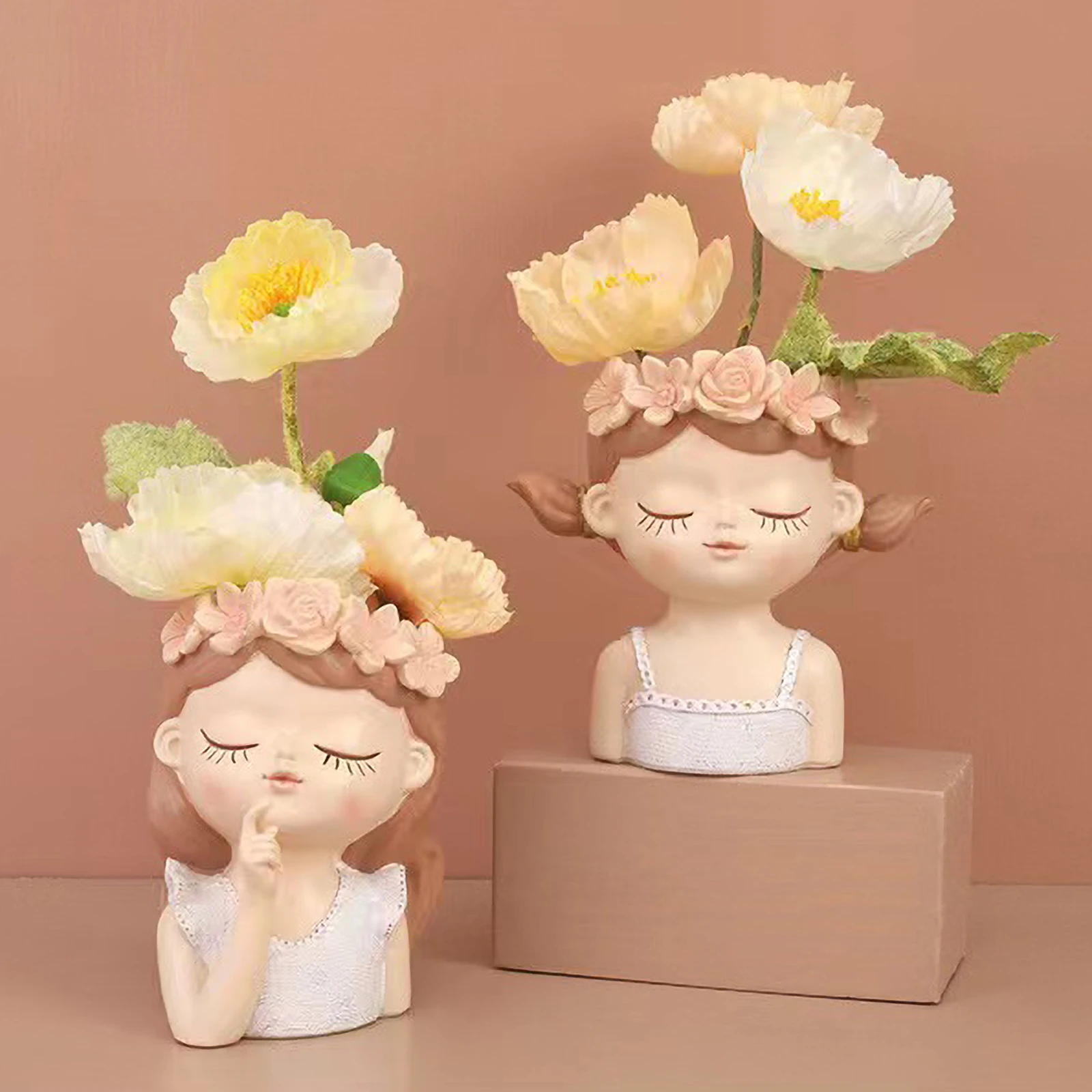 Fengzhi Factory Creative Modern Style Fairy Resin Tabletop Small Flower Pot Micro Landscape Green Plant Ornaments