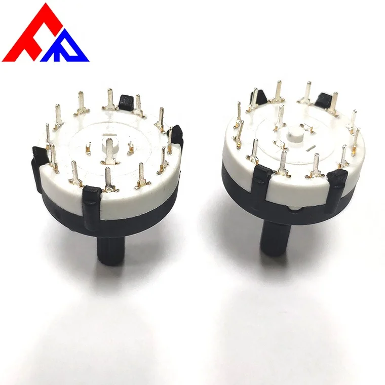 Professional manufacturer direct sales plastic insulated shaft 1/2/3/4/5/6/7/8/9/10/11/12 position rotary switch 26mm