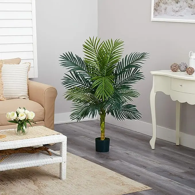 Custom Logo High Quality Tree Artificial Decoration Large Plants Artificial  Golden Cane Palm Tree