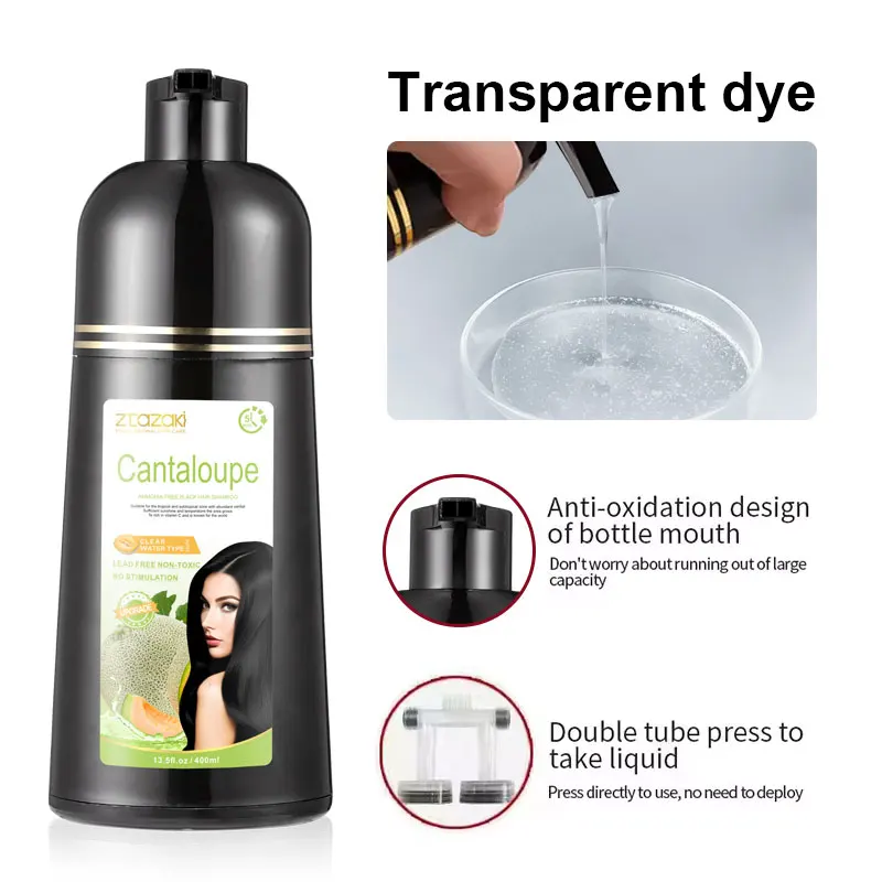 Fresh Cantaloupe Hair Color Shampoo No Allergic Natural Fruit Ingredients Permanent Hair Dye Shampoo