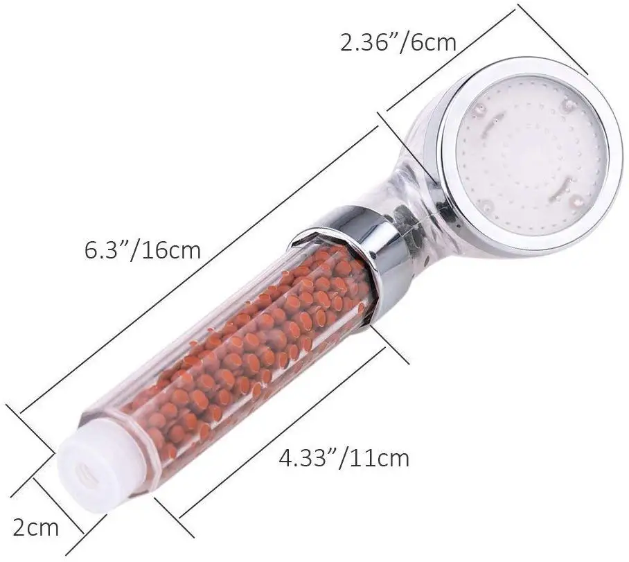 High Pressure Water Saving Negative Ion Filter led massage shower head