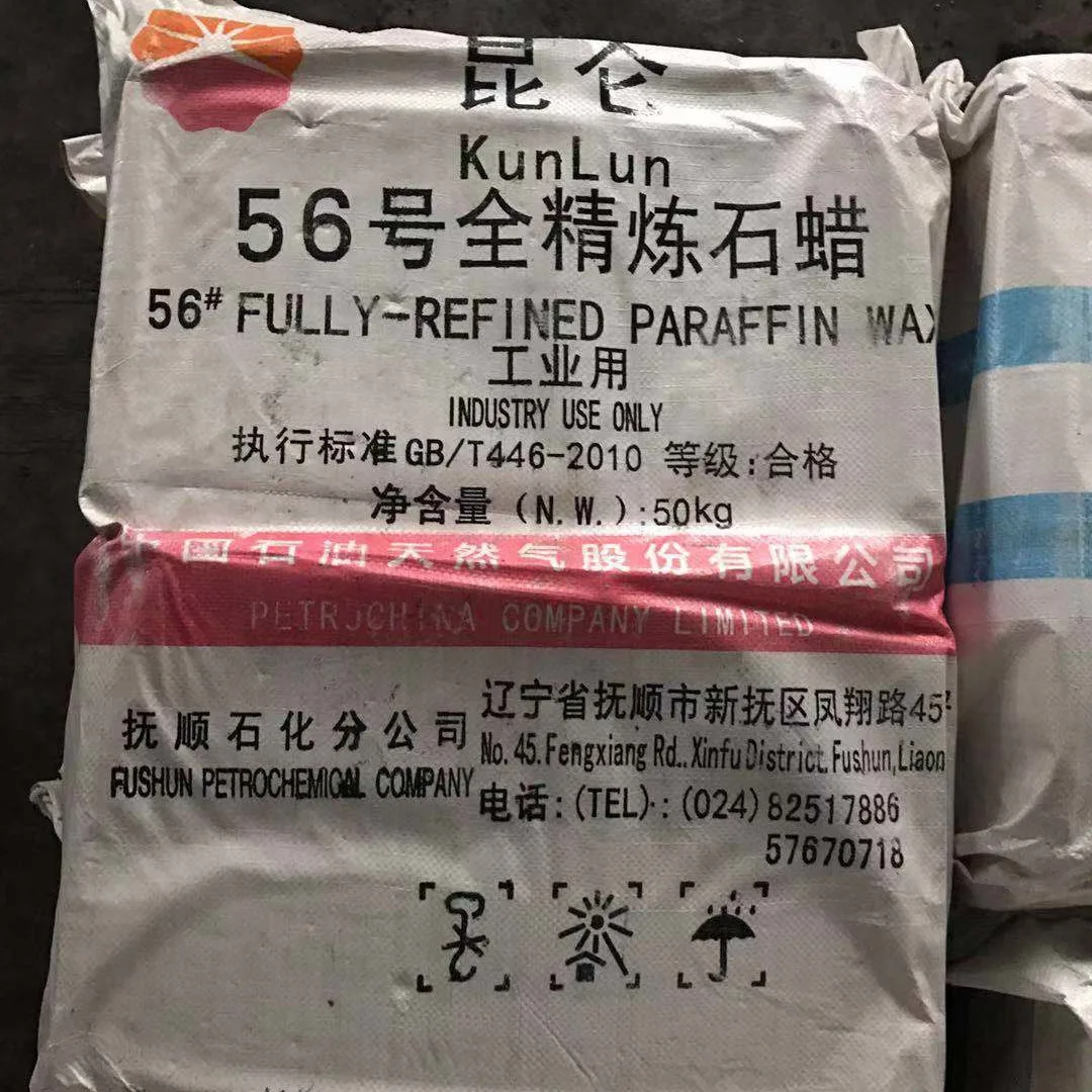 Kunlun Fushun 56-58 Melting Point fully refined paraffin wax 0.5%Oil Content solid Kunlun paraffin wax