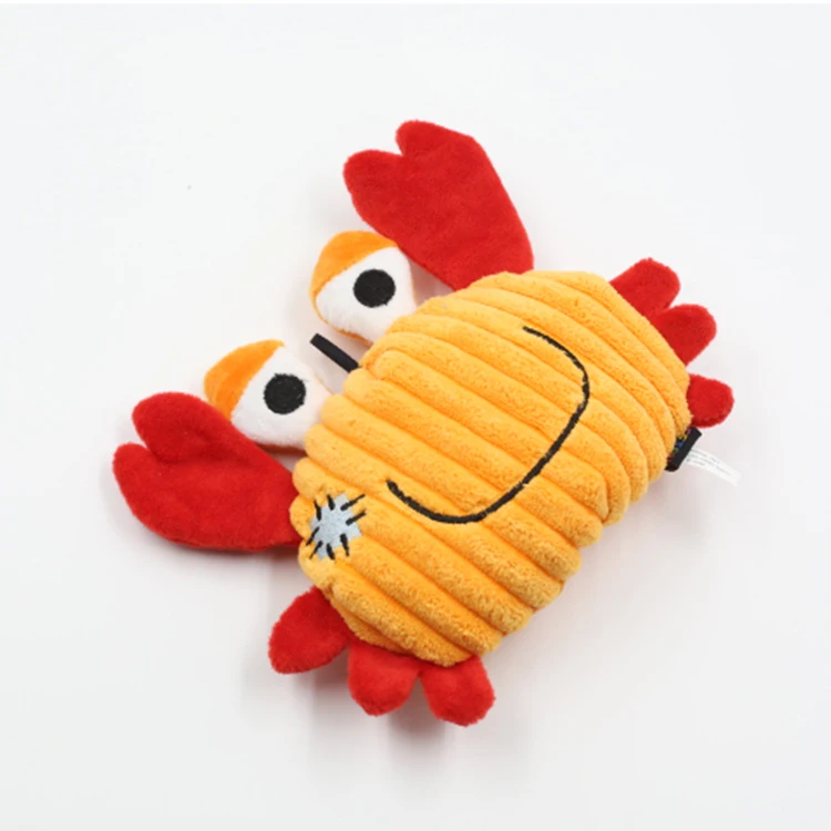 Лидер продаж, милая игрушка-краб для собак на заказ, плюшевая мягкая игрушка-жевательная игрушка для собак