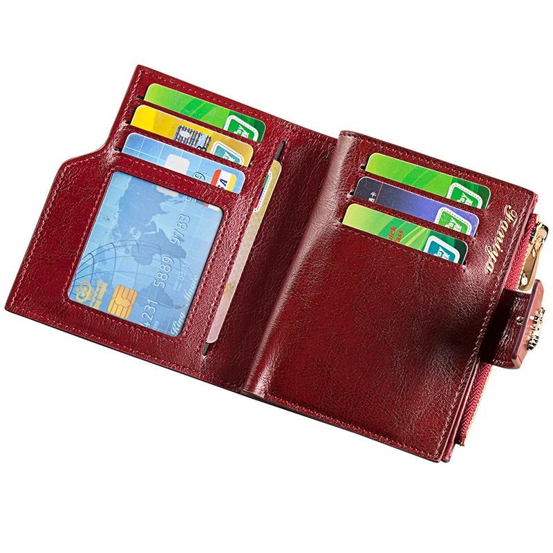 Leather fashionable Bee coin RFID ladies custom wallet sliding drawer gift box packcarteras luxury purse wallet women