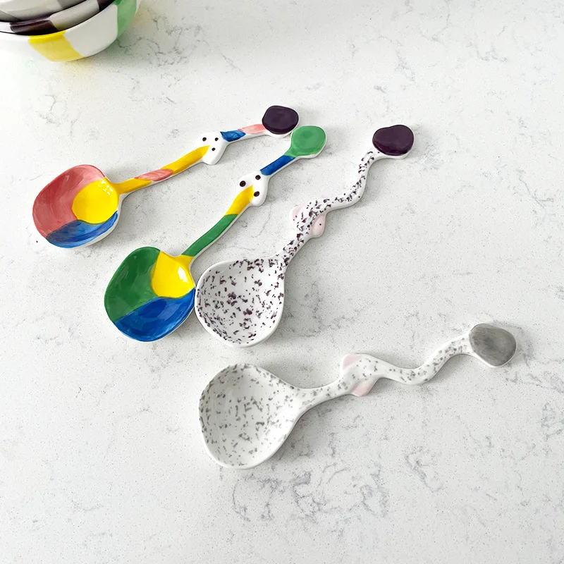 Solhui Irregular Ins Candy Salad Bowl Ceramic Yogurt Oatmeal Pasta or Soup Bowls