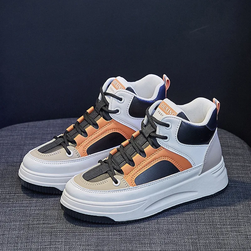 2023 New Fashion Thick Sole Shoes Outdoor Lace Up Casual Sneakers For Girls