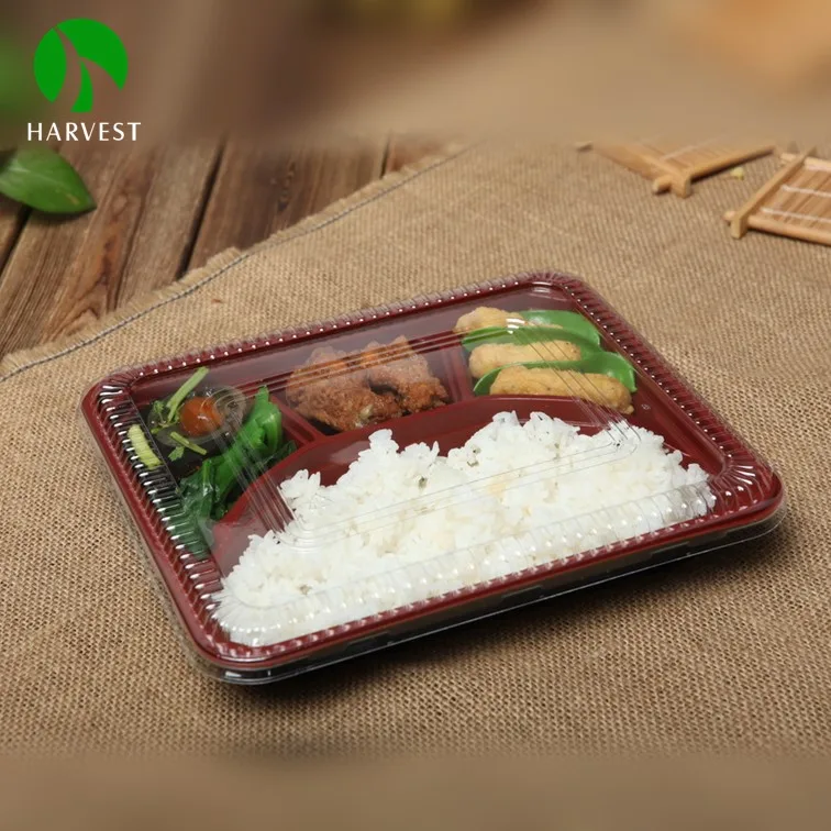 Manufacturer Plastic PP Meal Prep Lunch Container 3 Compartment Packaging Takeaway Disposable Food Containers