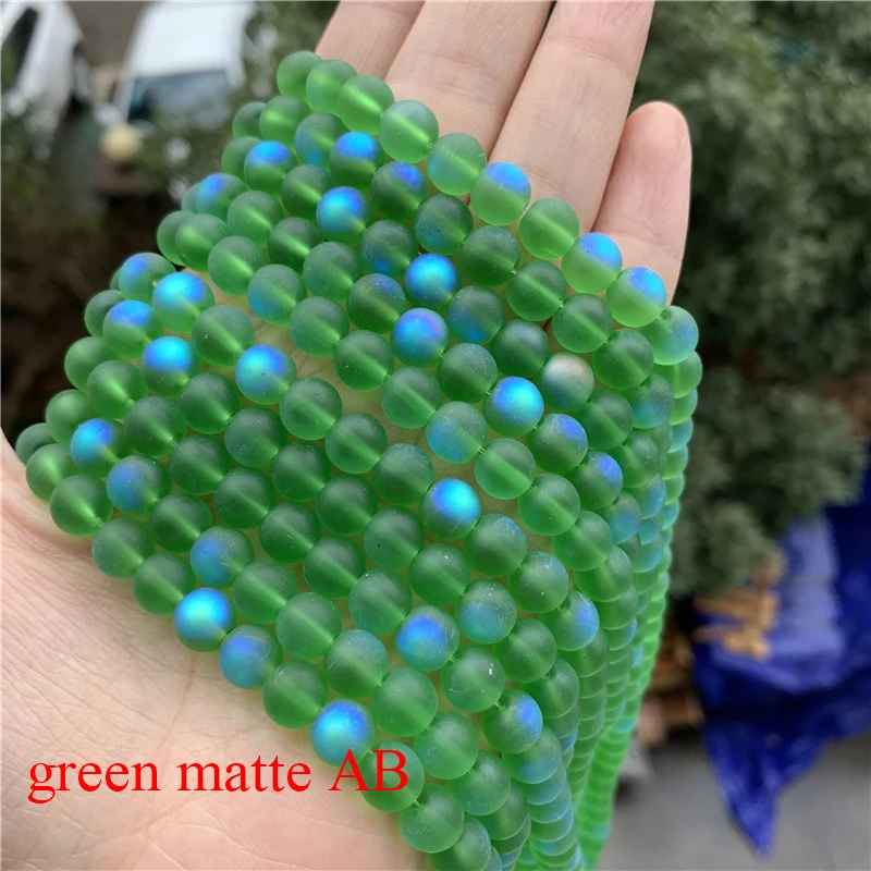 
50pcs/strand 8mm round glass beads black matte beads for jewelry making jewelry diy accessories 