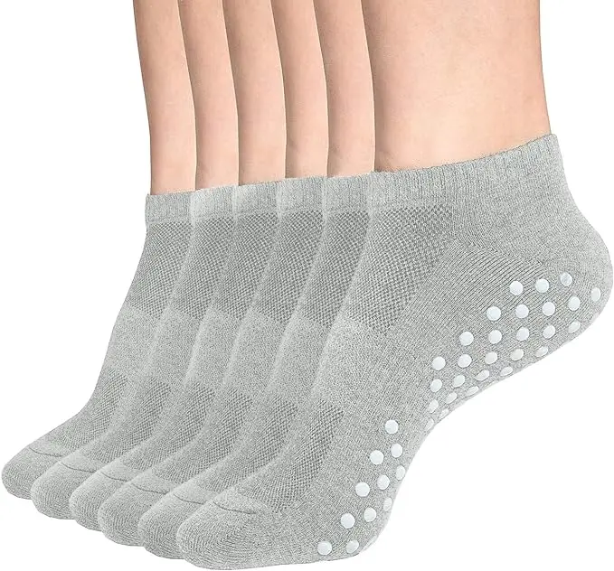 Custom Non Slip Gel Cycling Women No Show Trampoline Athletic Ankle Grippy Quick Dry Sport Yoga Pilates Anti Slip Grip Socks