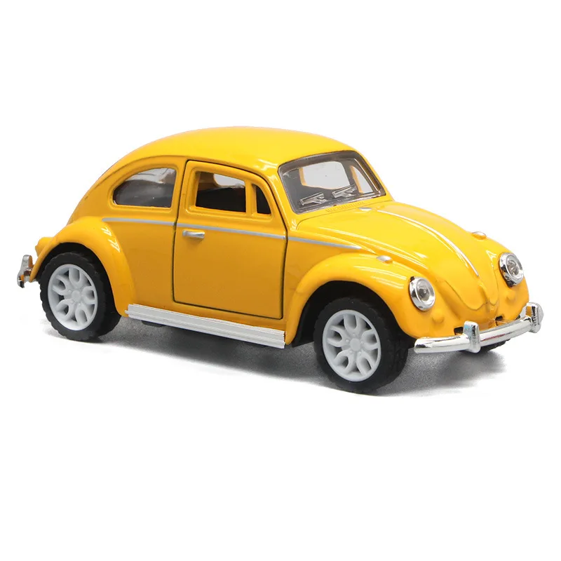 Diecast alloy model car Vintage classic cars alloy car model with sound and light pullback with ATV decorate metal model