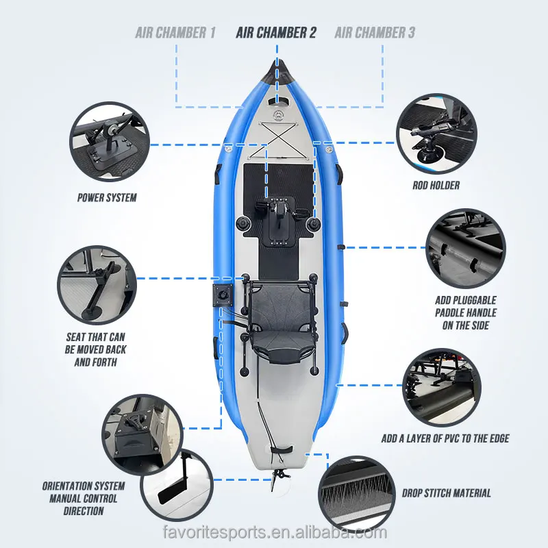 Favorite New arrival Cheap Single Person Sit On Top Fishing Pedal Drive Kayak With Aluminum Kayak Seat