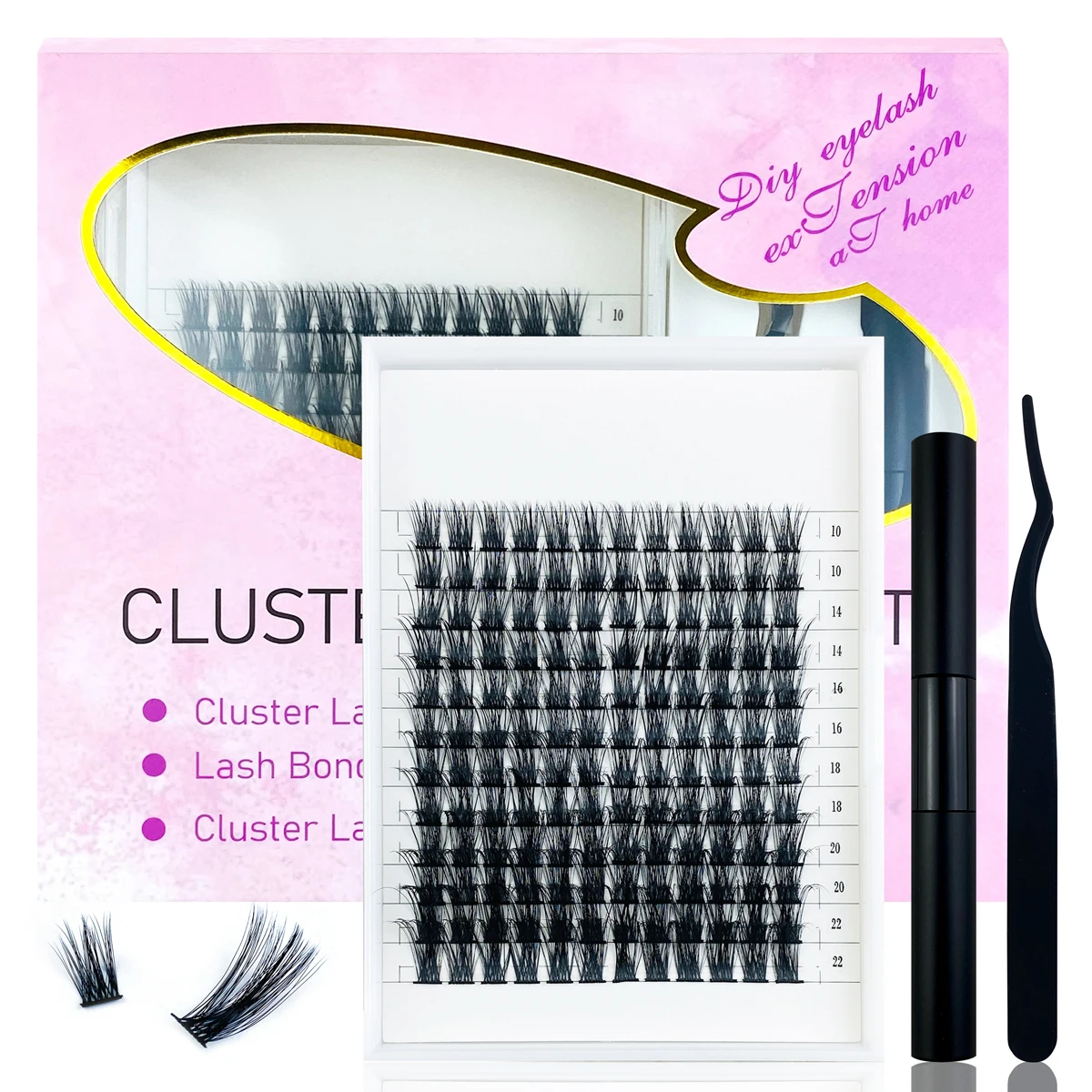 Factory Wholesale New style DIY Eyelash Extention KIt Lash Clusters Private Label Segment Eyelashes