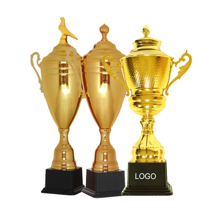 Custom Metal Medal Cups Awards Gold Sport Ornament Plaque Large Trophies Sports Award Metal Trophy Cup For Champions