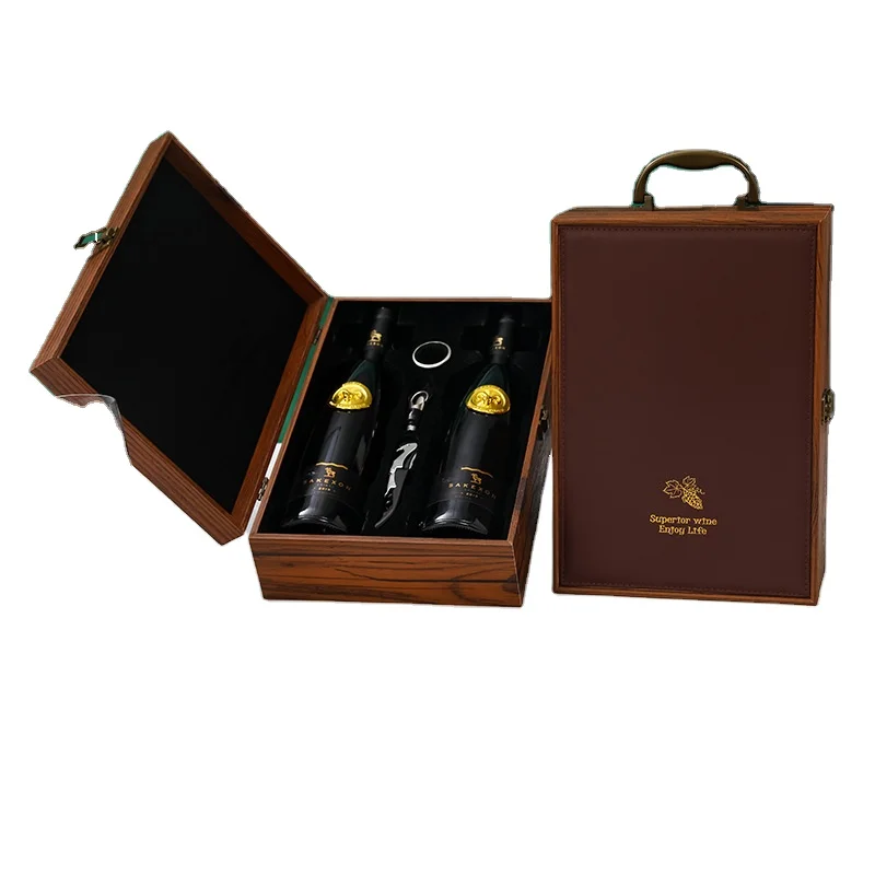 Hot Sale Nice Gift For 2 Bottle Red Wine Box For Shipping Packaging Wine Boxes