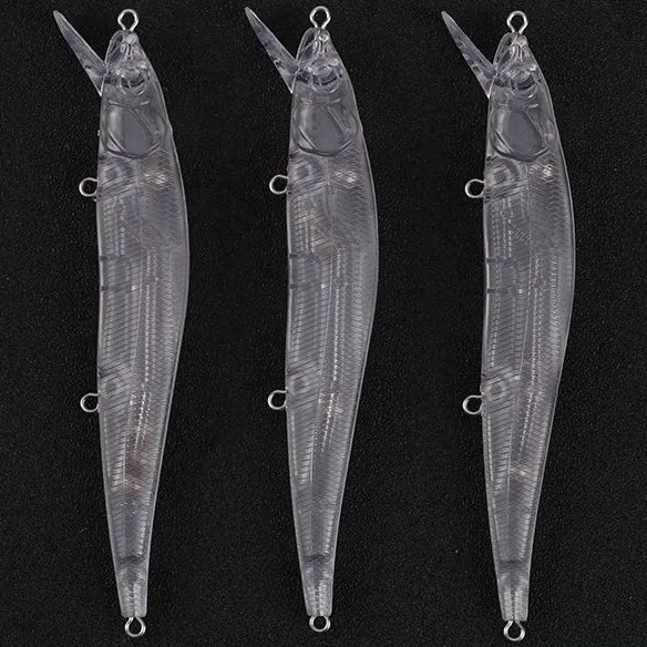 High Quality Unpainted Blanks Minnow Fishing Lures Baits Ring With Bead Blank Minnow Lure Unpainted Fishing Bait