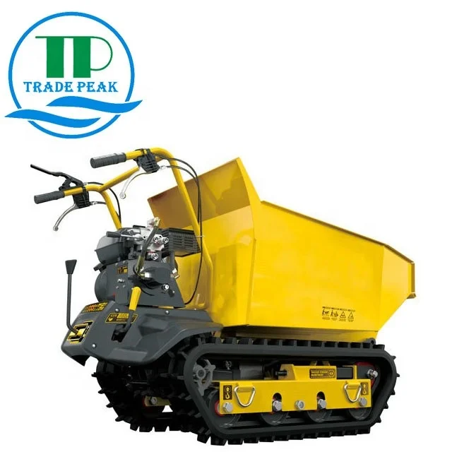 Gasoline Engine Powered Rubber Track Mini Cart Transporter Crawler Mini Dumper