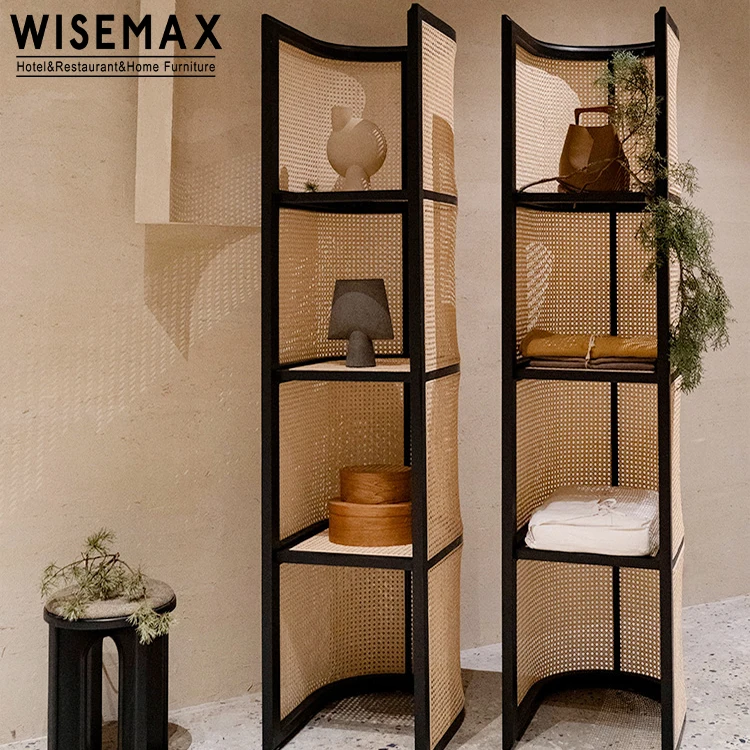 Wisemax мебель современная для гостиниц 3-пола книжного шкафа твердой древесины золы каркас из ротанга стеллаж выставки товаров спальни гостиной